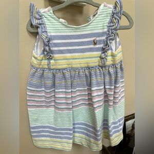 Ralph Lauren Pastel Multi-Stripe Ruffle Sundress 24M *Like New